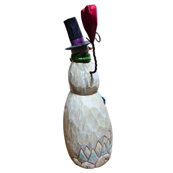 2017 Jim Shore Folklore Snowman With 10" Enesco 4058768 - Picture 3 of 9